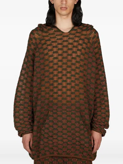 Isa Boulder Patterned Hoodie In Brown