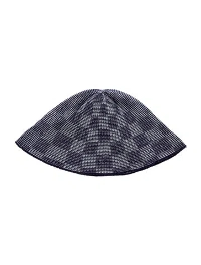 Pre-owned Isa Boulder Patterned Knit Hat In Blue