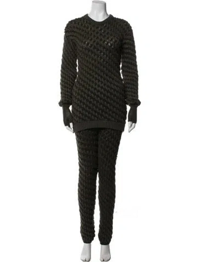 Pre-owned Isa Boulder Patterned Pant Set In Green