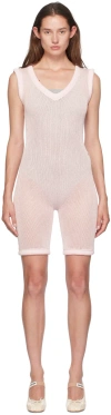Isa Boulder Pink Armor Chain Jumpsuit In Soft Pink