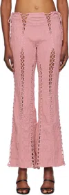 Isa Boulder Pink Louise Flare Lounge Pants In Light Pink
