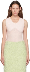 Isa Boulder Pink Sweetheart V-neck Tank Top In Soft Pink