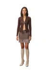 Isa Boulder Pleated Jacket In Brown