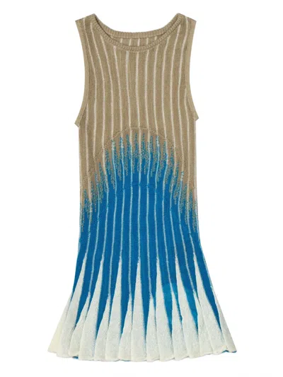 Isa Boulder Pleated Ribbed Top In Multi