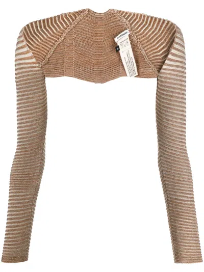 Isa Boulder Pupa Ribbed Sleeves In Neutrals