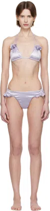 Isa Boulder Purple Papillon & Shy Thong Bikini In Purple