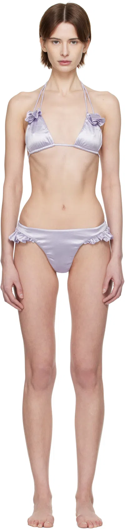 Isa Boulder Purple Papillon & Shy Thong Bikini