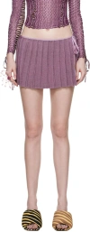 Isa Boulder Purple Pleated Reversible Miniskirt In Plum