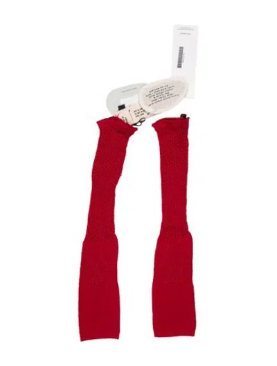 Pre-owned Isa Boulder Red Acrylic Small Fishnet Ankle Socks W/tags