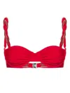 Isa Boulder Chunky Rope Underwire Bikini Top In Red