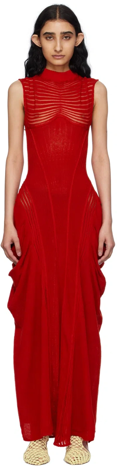 Isa Boulder Red Onion Maxi Dress In Ruby