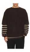 Isa Boulder Repeat Stripe Top In Brown