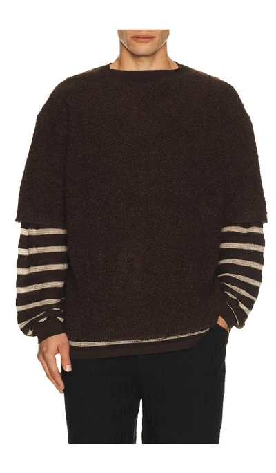 Isa Boulder Repeat Stripe Top In Brown