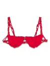 Isa Boulder Reversible Bikini Top In Red
