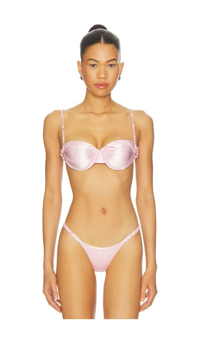 Isa Boulder Ride Bikini Top In Pink