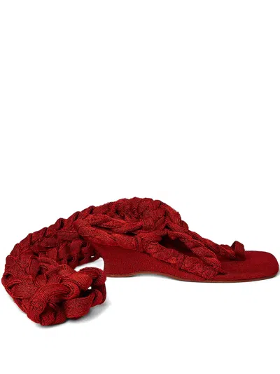 Isa Boulder Rope-detailing Sandals In Red