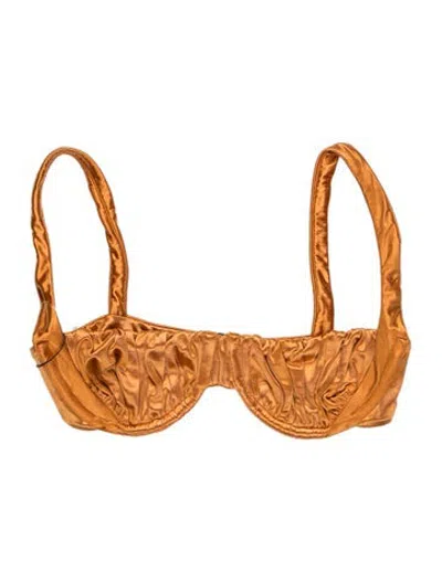 Pre-owned Isa Boulder Ruffle Embellishment Top W/ Tags In Orange