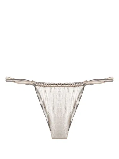Isa Boulder Rope-detail Reversible Bikini Bottoms In Silver