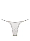 Isa Boulder Silver-tone Satin-finish Bikini Top In Grey