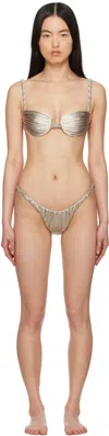Isa Boulder Silver Tri-twist & Tinytwist Bikini In Sliverslate