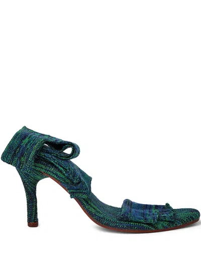 Isa Boulder Slip-on Heeled Sandals In Green