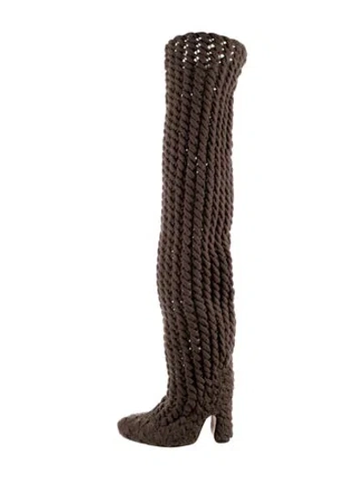 Pre-owned Isa Boulder Slouch Boots In Brown