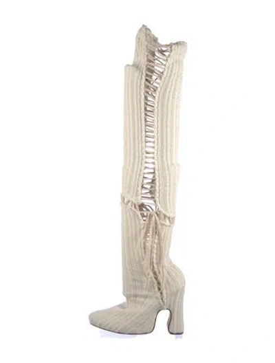 Pre-owned Isa Boulder Sock Boots In Neutral