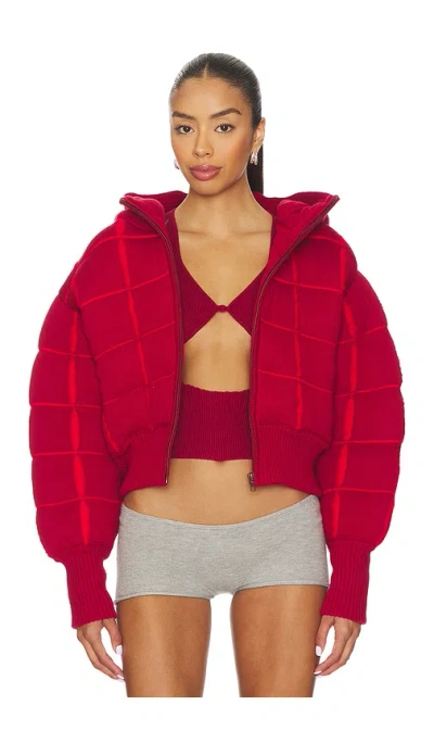 Isa Boulder Square Puffer Jacket In Red