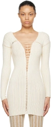 Isa Boulder Ssense Exclusive Beige & White Lace-up Top In Calico