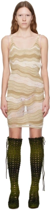 Isa Boulder Ssense Exclusive Beige & White Wave Minidress In Cereal