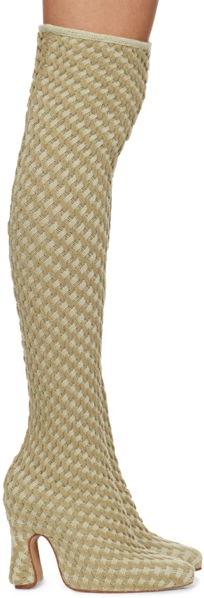 Isa Boulder Ssense Exclusive Beige Cereal Boots In Burlap