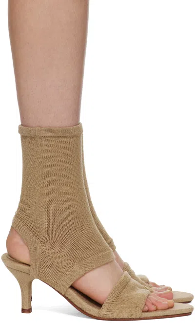 Isa Boulder Ssense Exclusive Beige Heeled Sandals In Burlap