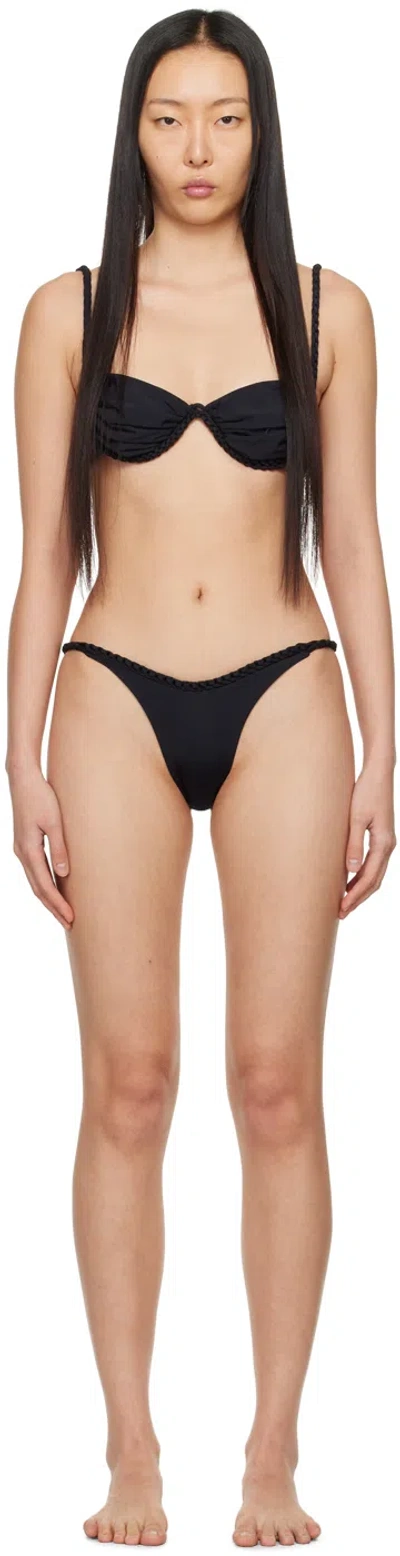 Isa Boulder Ssense Exclusive Black & Brown Full Chain Bikini In Black/darkbrown