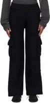 ISA BOULDER SSENSE EXCLUSIVE BLACK CHEVRON TROUSERS