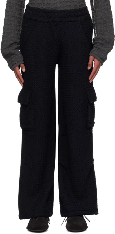 Isa Boulder Ssense Exclusive Black Chevron Trousers In Smoke