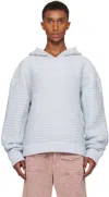 Isa Boulder Ssense Exclusive Blue Michelin Stripe Hoodie In Ocean