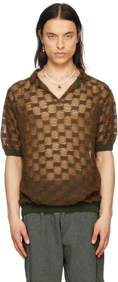 Isa Boulder Ssense Exclusive Brown & Green Polo In Bricks
