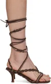 Isa Boulder Ssense Exclusive Brown Branches Heeled Sandals In Yamsoil