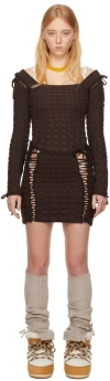 Isa Boulder Ssense Exclusive Brown Expandable Quilted Sweater In Soil
