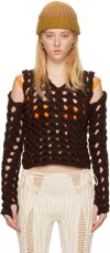 Isa Boulder Ssense Exclusive Brown Fatcable Sweater In Soil