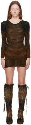 Isa Boulder Ssense Exclusive Brown Minidress In Tangerine