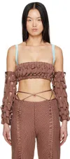 Isa Boulder Ssense Exclusive Brown Tube Top & Sleeve Set In Soil