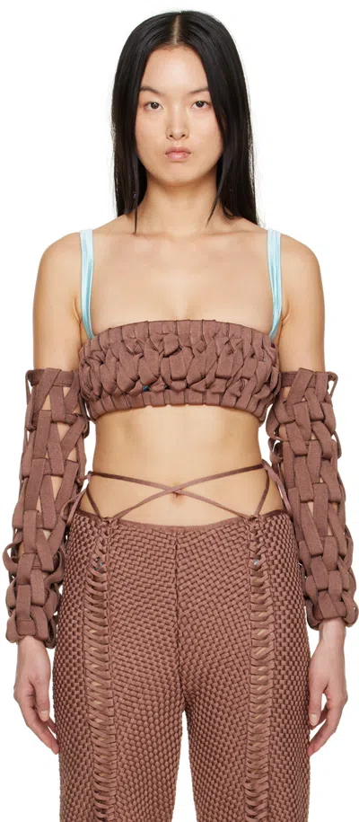 Isa Boulder Ssense Exclusive Brown Tube Top & Sleeve Set In Soil