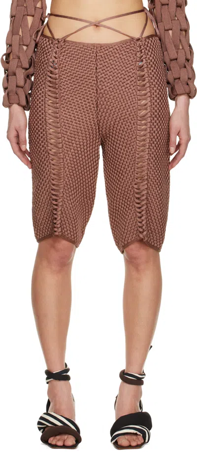 Isa Boulder Ssense Exclusive Brown Weavetied Shorts In Soil