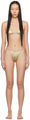Isa Boulder Ssense Exclusive Gold Chain Bikini In Goldsilver