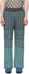 Isa Boulder Ssense Exclusive Gray & Blue Tick Trousers In Haze