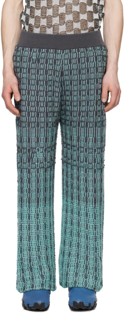 Isa Boulder Ssense Exclusive Gray & Blue Tick Trousers In Haze