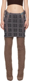 Isa Boulder Ssense Exclusive Gray Expandable Miniskirt In Steel