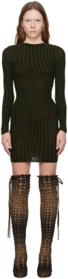 Isa Boulder Ssense Exclusive Green & Black Minidress In Military