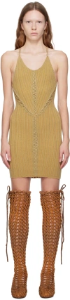 Isa Boulder Ssense Exclusive Green & Orange Minidress In Burlap Mix (orange)
